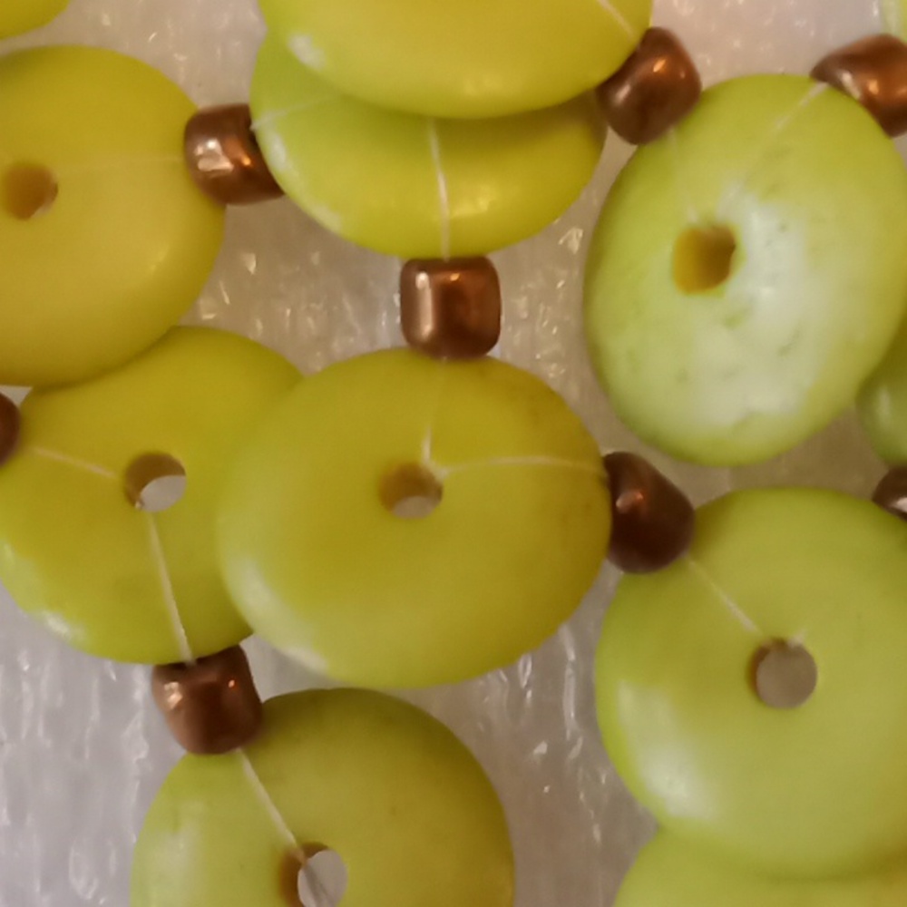 Lime Green Dyed bone Necklace #835 - Picture 5 of 8